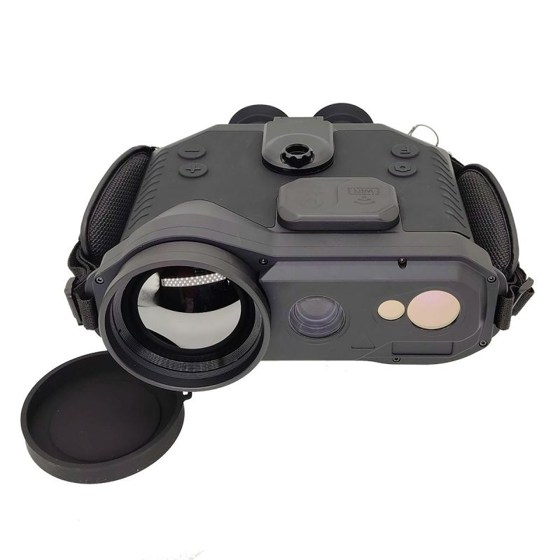 Visão noturna binocular de imagem térmica com LRF